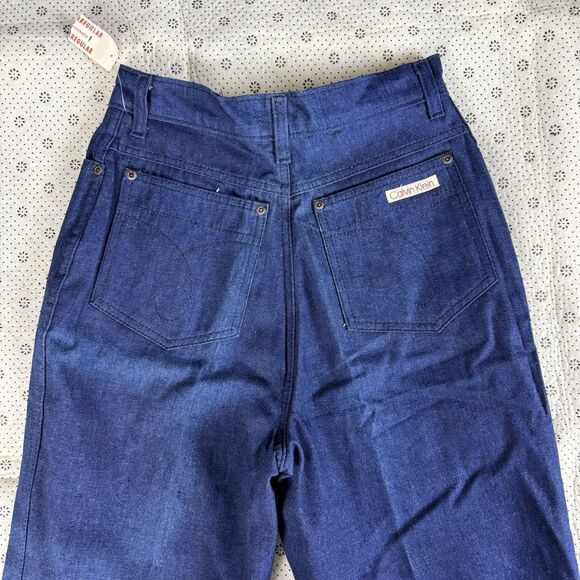 Deadstock Vintage Calvin Klein Straight Jeans 12 Flannel Lined Indigo USA 80s - Picture 4 of 12